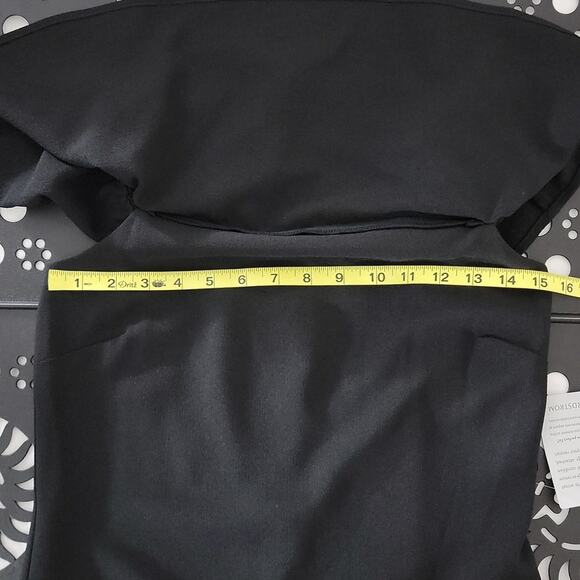 Charles Henry Off The Shoulder A-line mini dress in black XSP - Picture 13 of 13